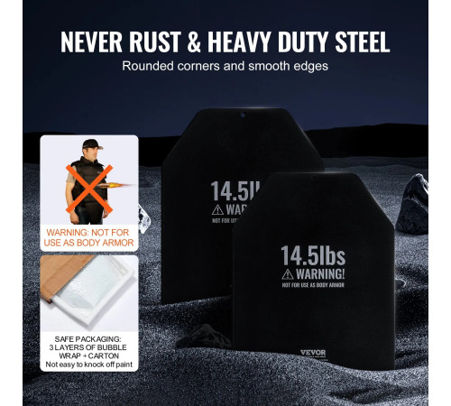 Плити для вагового жилета VEVOR 13,16 кг, чорні