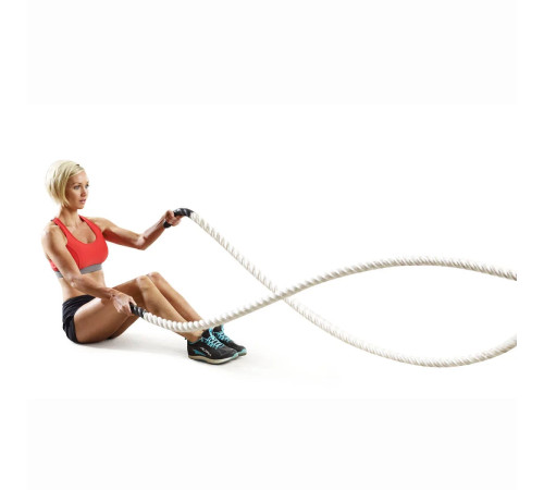 Канат тренувальний для кросфіту 9м Battle Rope White WCG 50х9 Канат тренувальний для кросфіту 9м Battle Rope White WCG 50х9