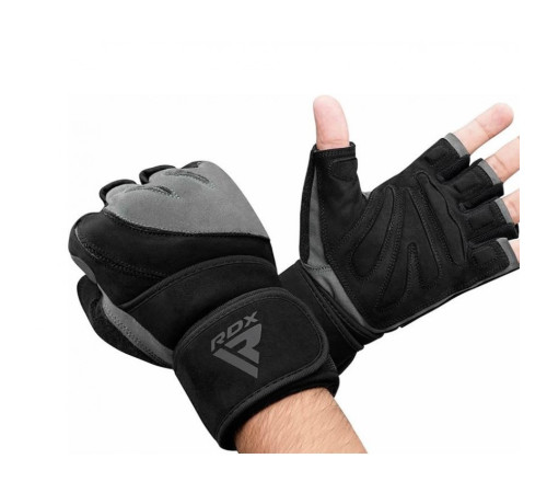 Рукавички для фітнесу RDX L4 Micro S, чорно-сірі