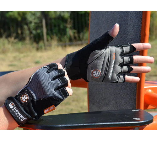 Рукавички для фітнесу чоловічі Power System PS-2580 L, чорно-сірі