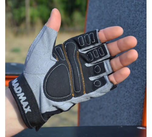 Рукавички для фітнесу MadMax MFG-871 Damasteel розмір L, сіро-чорні