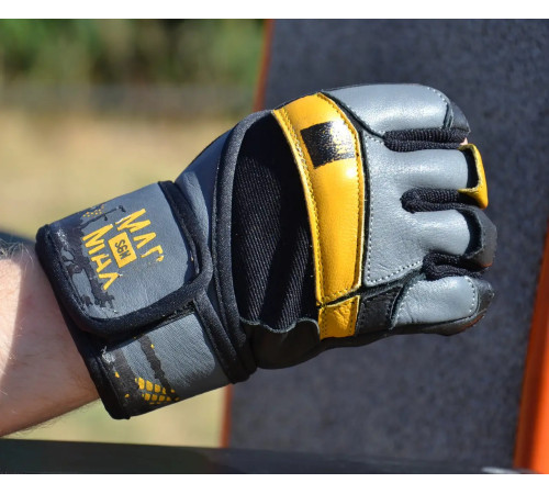 Рукавички для фітнесу MadMax MFG-880 Signature розмір M, чорно-жовті