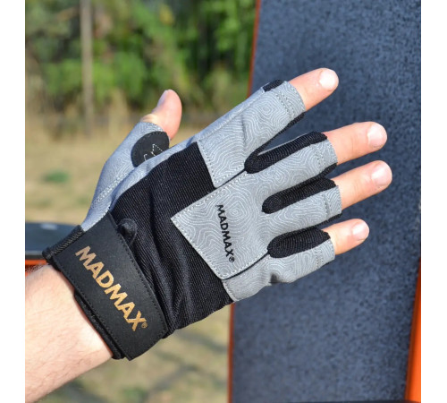 Рукавички для фітнесу MadMax MFG-871 Damasteel розмір XXL, сіро-чорні