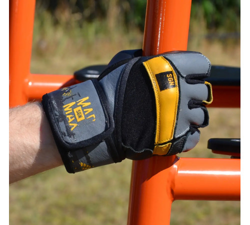 Рукавички для фітнесу MadMax MFG-880 Signature розмір XXL, чорно-жовті