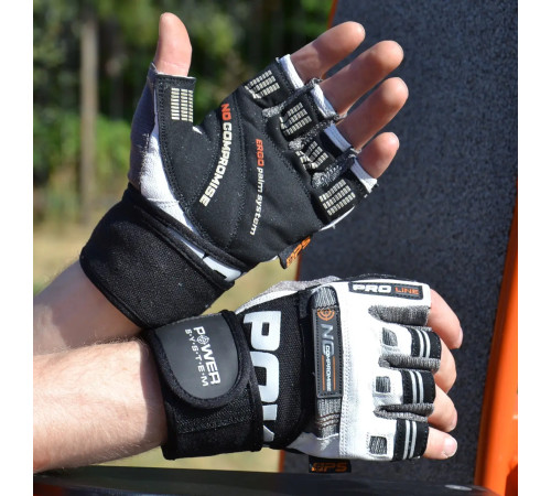 Рукавички для фітнесу Power System PS-2700 No Compromise M, сіро-білі