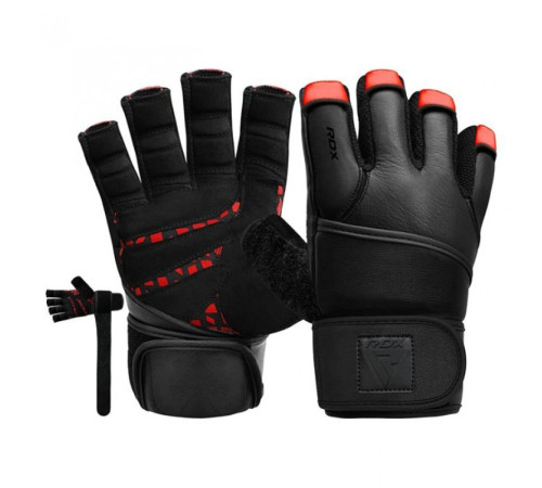 Рукавички для залу RDX Membran Pro M, чорно-червоні