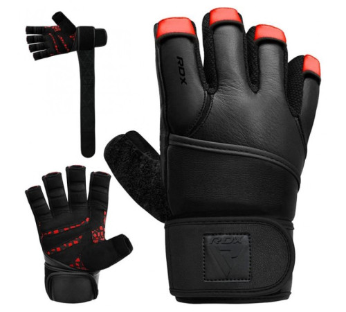 Рукавички для залу RDX Membran Pro M, чорно-червоні