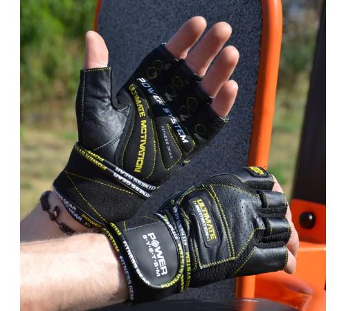 Рукавички для фітнесу Power System PS-2810 Ultimate Motivation L, чорно-жовті