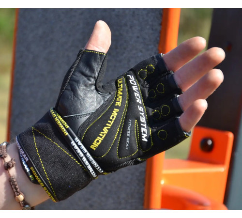 Рукавички для фітнесу Power System PS-2810 Ultimate Motivation XL, чорно-жовті