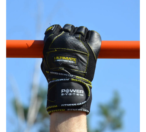 Рукавички для фітнесу Power System PS-2810 Ultimate Motivation XL, чорно-жовті