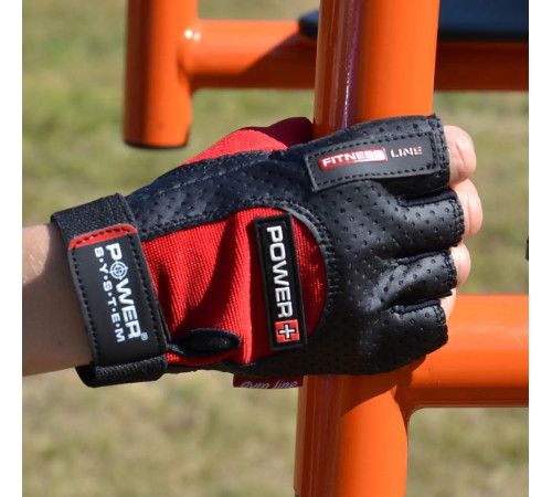 Рукавички для фітнесу Power System PS-2500 Power Plus XS, чорно-червоні