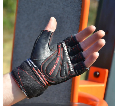 Рукавички для фітнесу Power System PS-2810 Ultimate Motivation XL, чорно-червоні