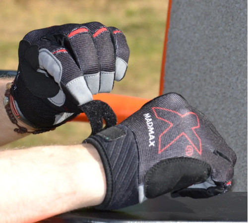 Рукавички для фітнесу MadMax MXG-103 X розмір XXL, сіро-чорні