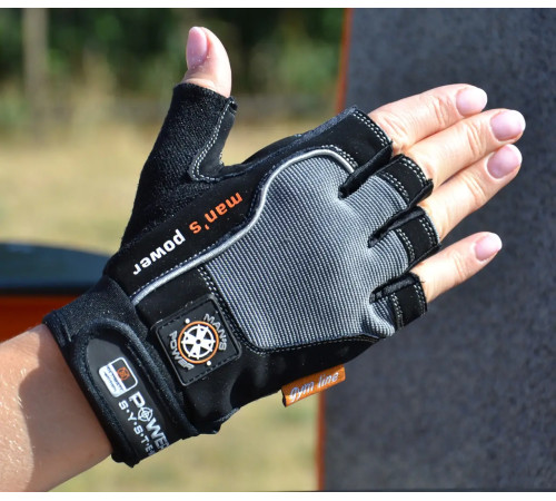 Рукавички для фітнесу чоловічі Power System PS-2580 XS, чорно-сірі