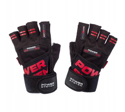 Рукавички для фітнесу Power System PS-2800 Power Grip L, чорно-червоні
