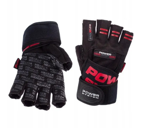 Рукавички для фітнесу Power System PS-2800 Power Grip L, чорно-червоні