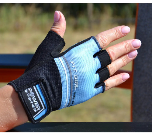 Рукавички для фітнесу жіночі Power System PS-2920 Evo XS, блакитні