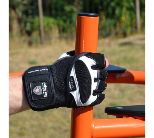 Рукавички для фітнесу Power System PS-2850 Raw Power L, чорно-білі