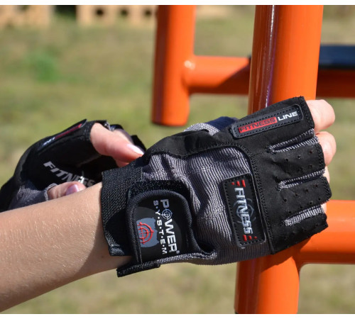 Рукавички для фітнесу Power System PS-2300 Fitness L, чорно-сірі