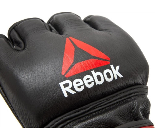 Рукавички для тренінгу ММА Reebok Gloves Leather розмір S, чорно-червоні
