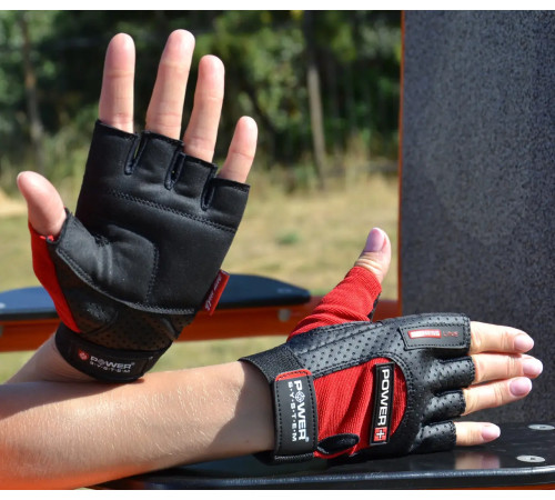 Рукавички для фітнесу Power System PS-2500 Power Plus XXL, чорно-червоні