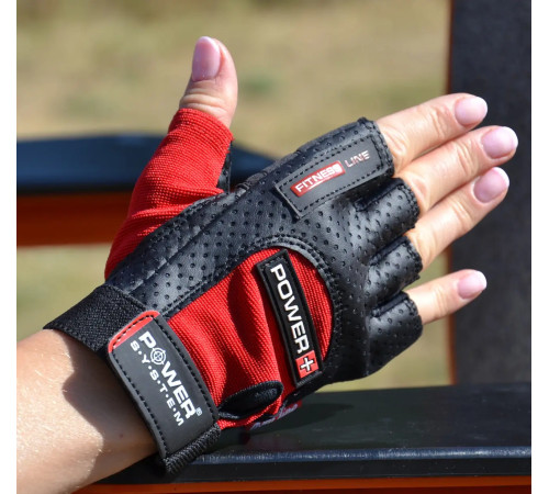 Рукавички для фітнесу Power System PS-2500 Power Plus L, чорно-червоні
