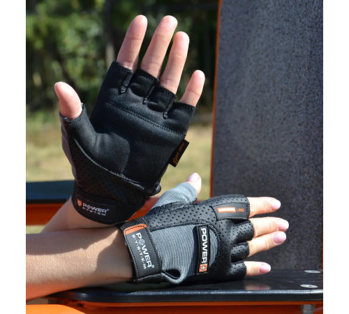 Рукавички для фітнесу Power System PS-2500 Power Plus L, чорно-сірі
