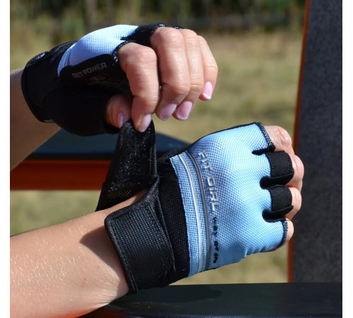 Рукавички для фітнесу жіночі Power System PS-2920 Evo M, блакитні