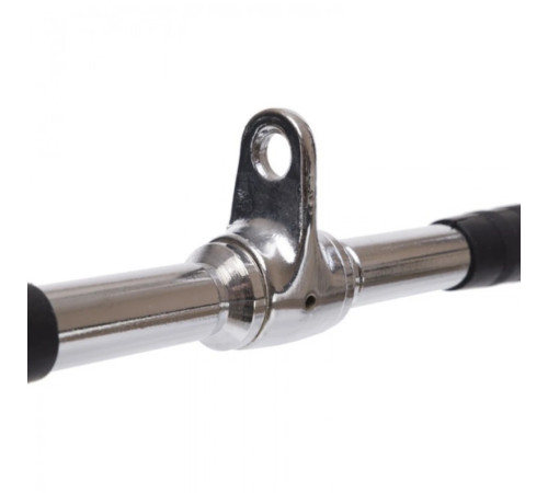 Ручка для верхньої тяги York Fitness 50см пряма з гумовими рукоятками, хром