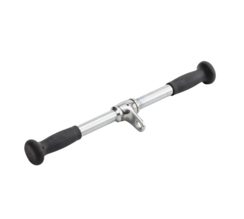 Ручка для верхньої тяги York Fitness 50см пряма з гумовими рукоятками, хром