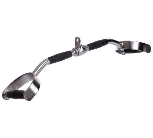 Ручка для верхньої тяги York Fitness 60см з паралельним хватом вигнута з гумовими рукоятками, хром