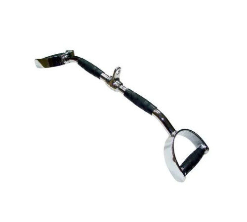 Ручка для верхньої тяги York Fitness 60см з паралельним хватом вигнута з гумовими рукоятками, хром