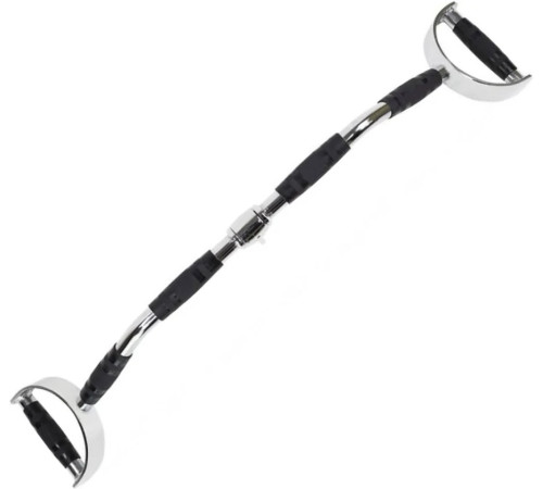 Ручка для верхньої тяги York Fitness 86 см з паралельним хватом вигнута з гумовими рукоятками, хром