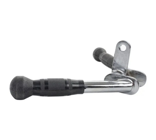 Ручка для верхньої тяги York Fitness V-подібна на трицепс з обертовим підвісом та гумовими рукоятками, хром