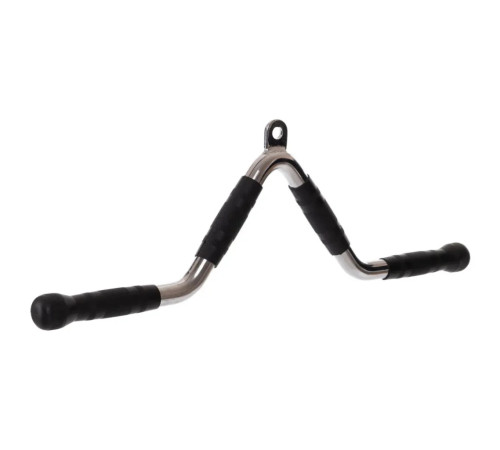 Ручка для тяги York Fitness V-подібна багатофункціональна з гумовими рукоятками, хром