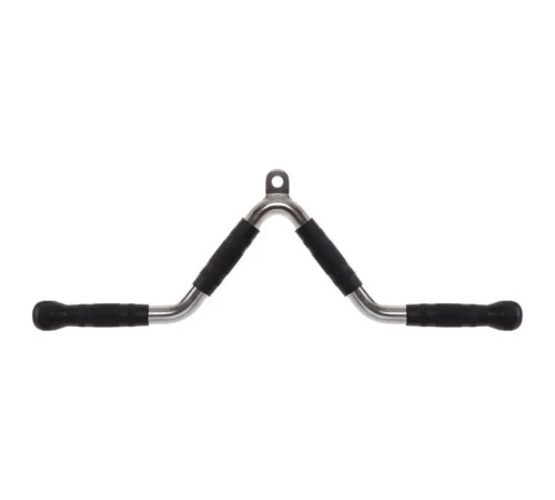 Ручка для тяги York Fitness V-подібна багатофункціональна з гумовими рукоятками, хром