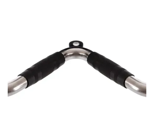 Ручка для тяги York Fitness V-подібна багатофункціональна з гумовими рукоятками, хром