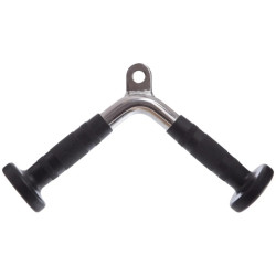 Ручка для тяги York Fitness V-подібна на трицепс з гумовими рукоятками, хром