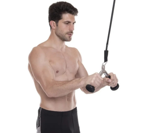 Ручка для тяги York Fitness V-подібна на трицепс з гумовими рукоятками, хром