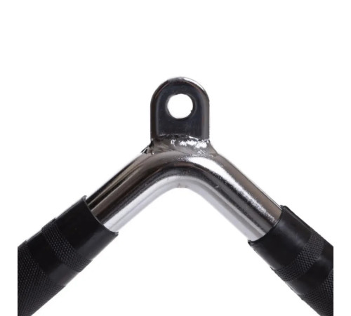 Ручка для тяги York Fitness V-подібна на трицепс з гумовими рукоятками, хром