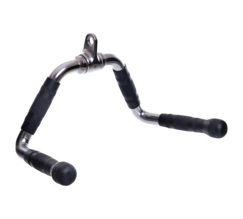 Ручка для тяги York Fitness багатофункціональна з гумовими рукоятками, хром