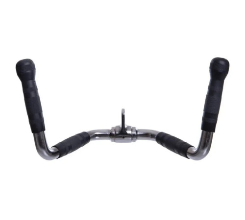 Ручка для тяги York Fitness багатофункціональна з гумовими рукоятками, хром