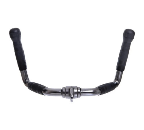 Ручка для тяги York Fitness багатофункціональна з гумовими рукоятками, хром