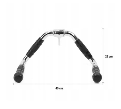 Ручка для тяги York Fitness багатофункціональна з гумовими рукоятками, хром