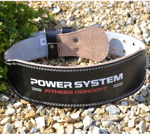 Пояс для бодібілдингу шкіряний Power System PS-3100 - чорний/ розмір XXL