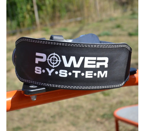 Пояс для бодібілдингу шкіряний Power System PS-3250 - чорний/ розмір XL