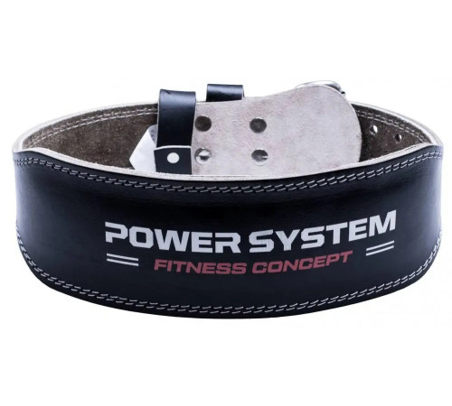 Пояс для бодібілдингу шкіряний Power System PS-3100 - чорний/ розмір M