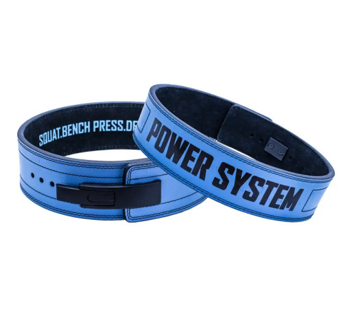 Пояс для бодібілдингу шкіряний Power System PS-3810 Full Power - синій/ розмір L