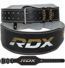Пояс для бодібілдингу шкіряний  RDX 6 - чорний/ розмір M