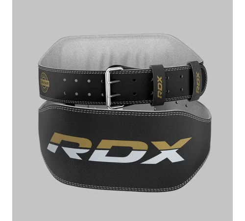 Пояс для бодібілдингу шкіряний RDX 6 - чорний/ розмір M